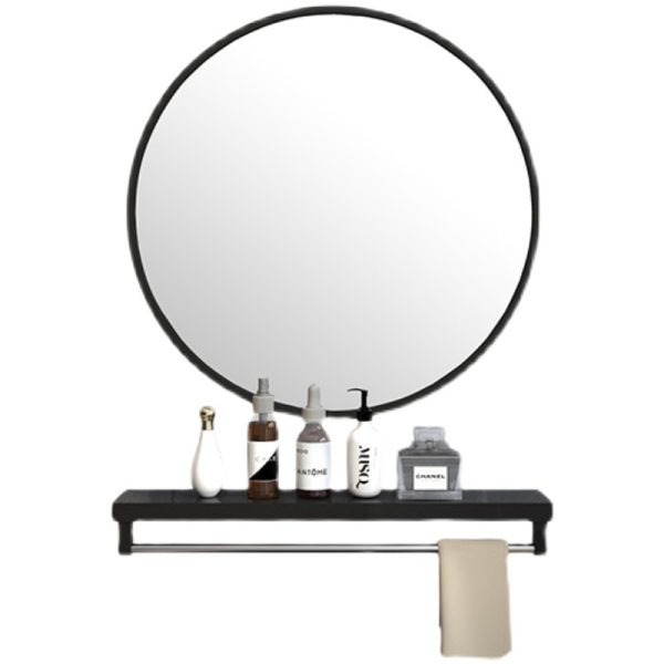 Wall-Mounted Bathroom Mirror with Towel Storage Rack - Image 3