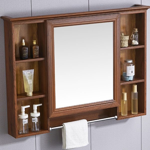 Wall-Mounted Bathroom Mirror Cabinet with Storage Rack - Image 2